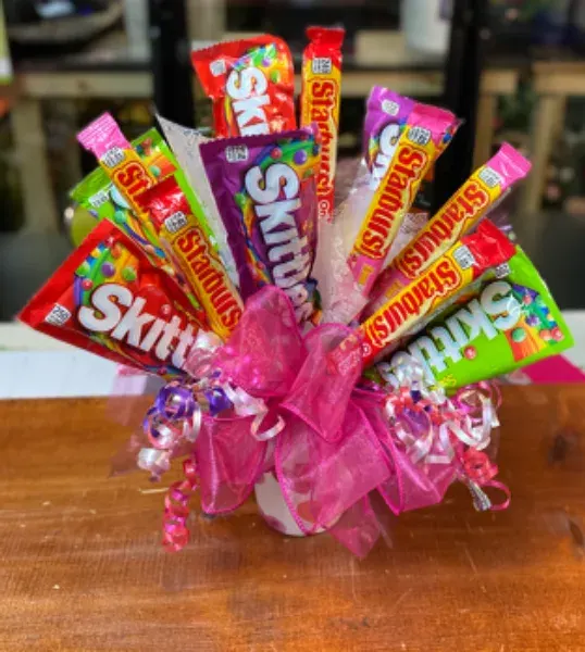 Starburst and Skittles Candy Bouquet