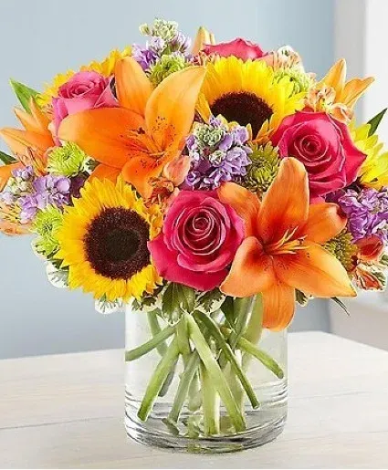 Sunflowers and Lilies