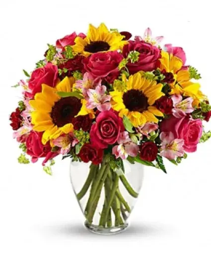 Sunflowers and Roses