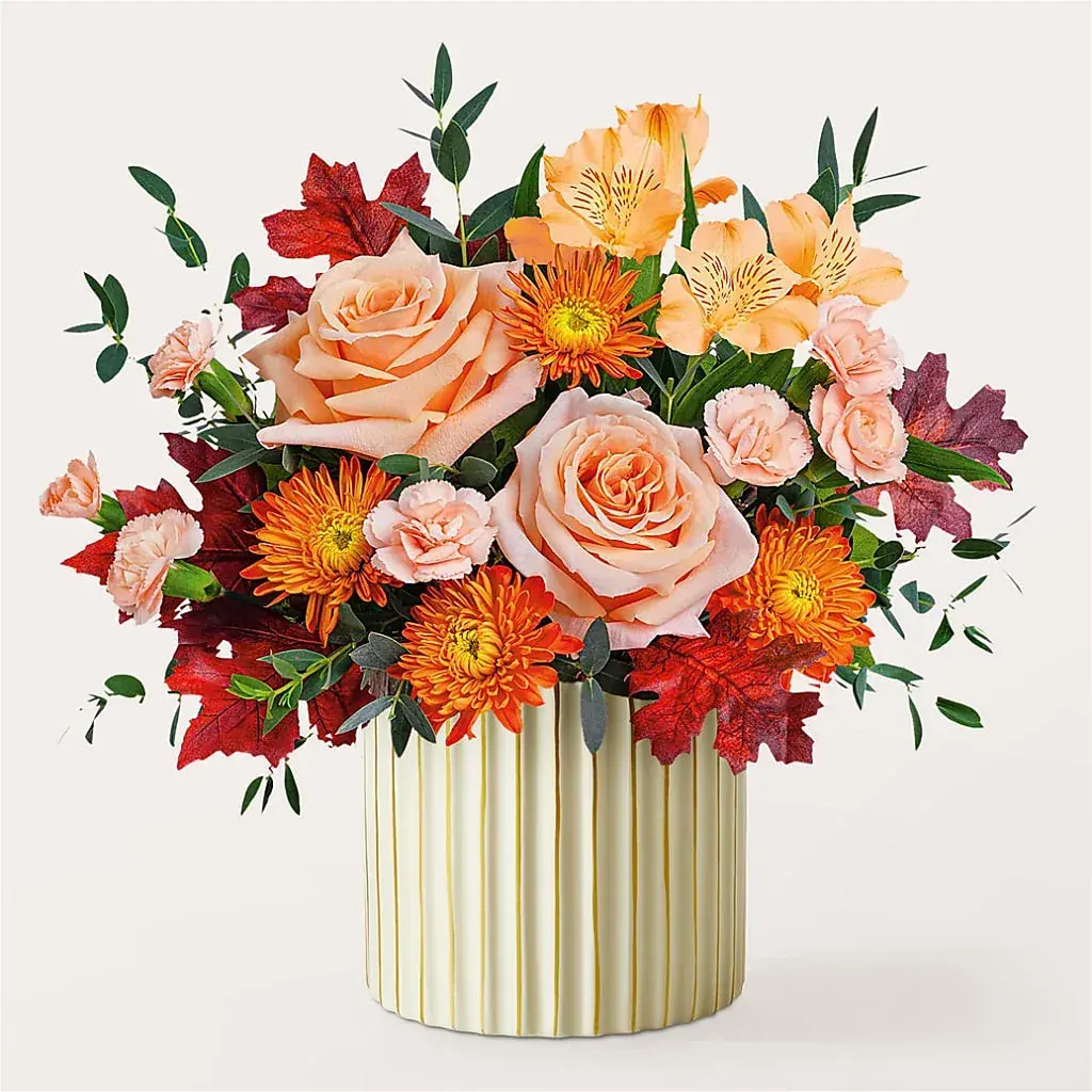 Spiced Latte Bouquet with Ivory Vase