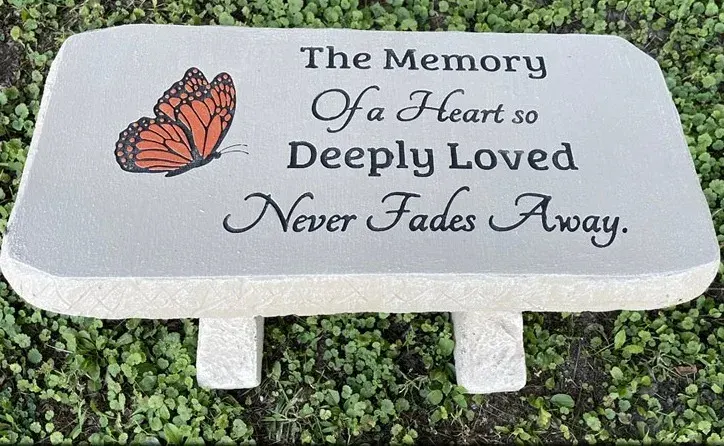Memorial Stone Bench Butterfly