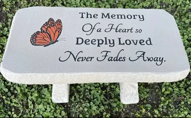 Memorial Stone Bench Butterfly