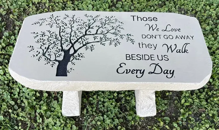 Memorial Stone Bench (Tree/Walk Beside Us)
