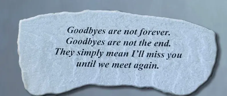 Memorial Stone Bench (Goodbyes/Meet Again) X 13 in