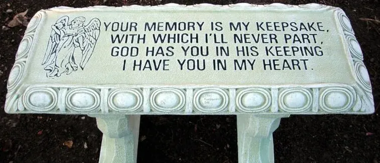 Memorial Stone Bench (Angel W/Border/Memory)