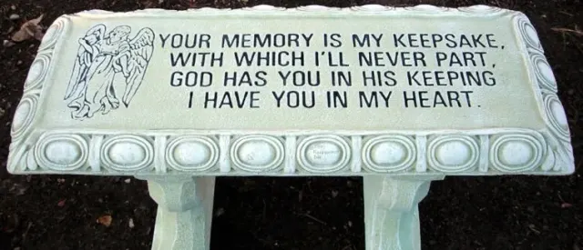 Memorial Stone Bench (Angel W/Border/Memory)