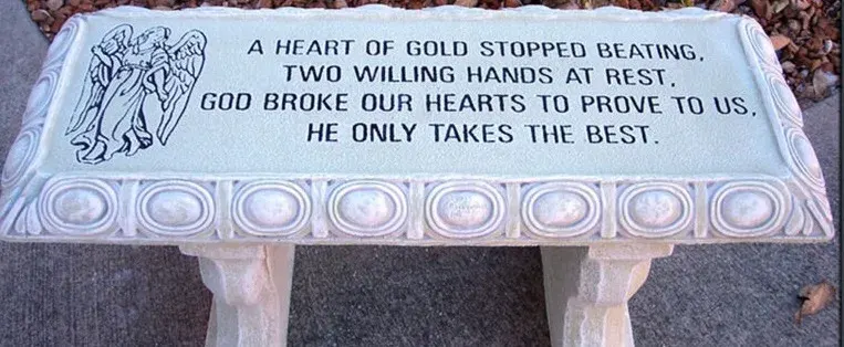 Memorial Stone Bench (Angel/Heart of Gold/Border)