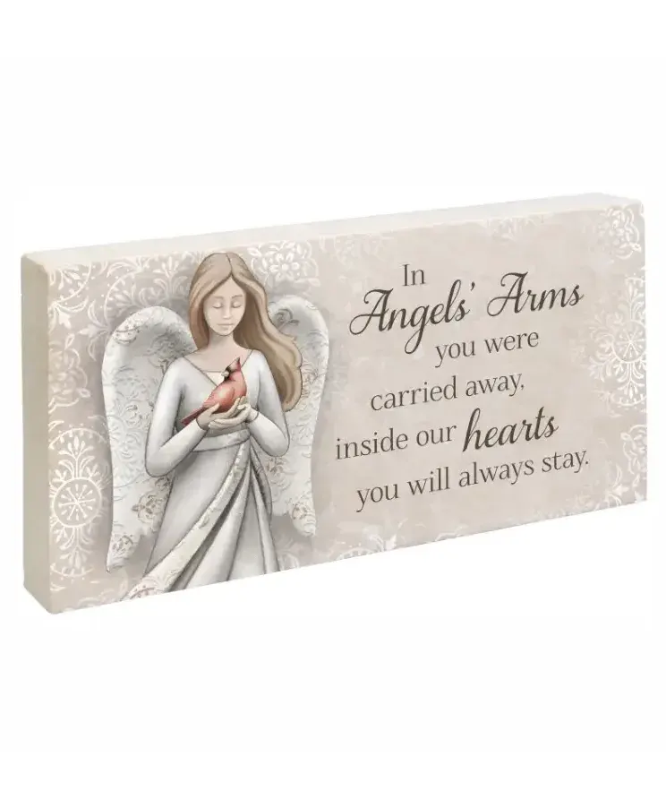 In Angels Arms Marbled Paver With Easel