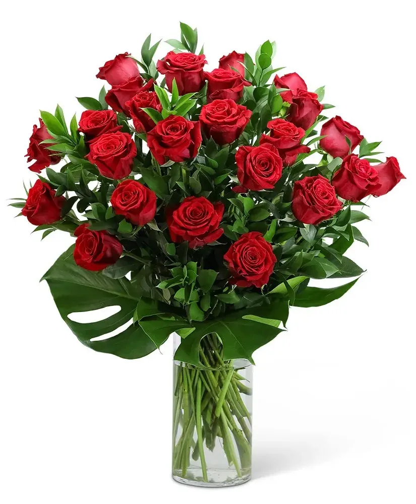 Red Roses With Modern Foliage (24)