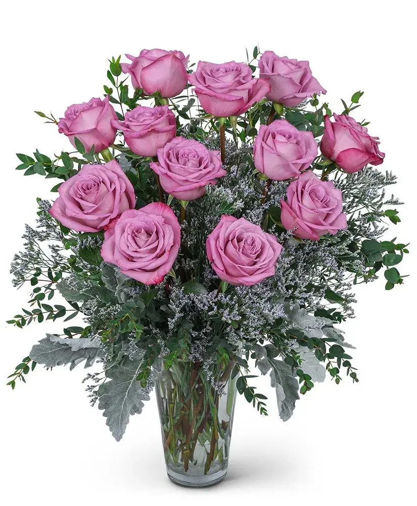 One Dozen Angelic Lavender Roses