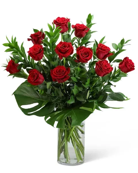 Red Roses With Modern Foliage (12)