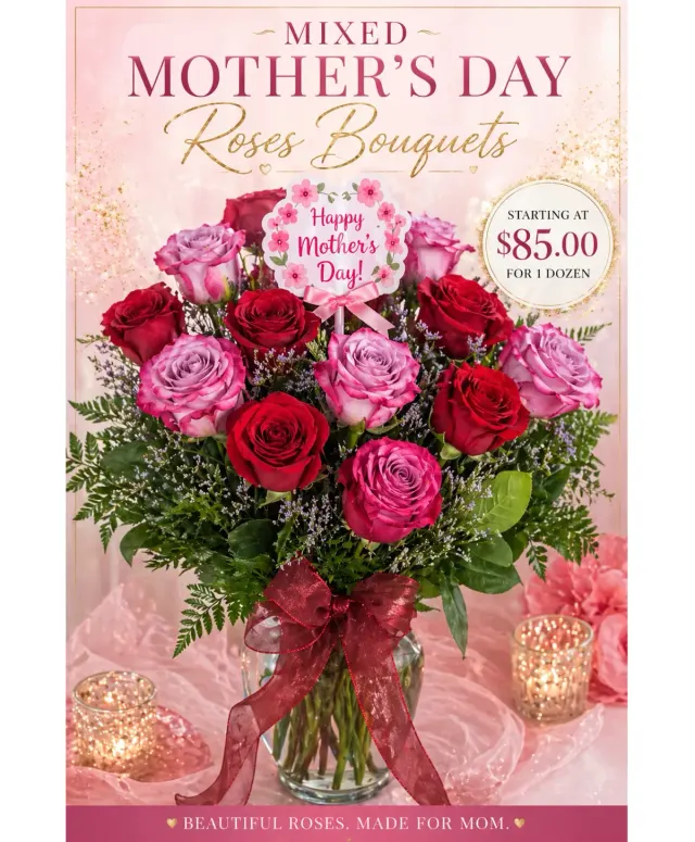 Classic Dozen Roses Arranged Bouquet