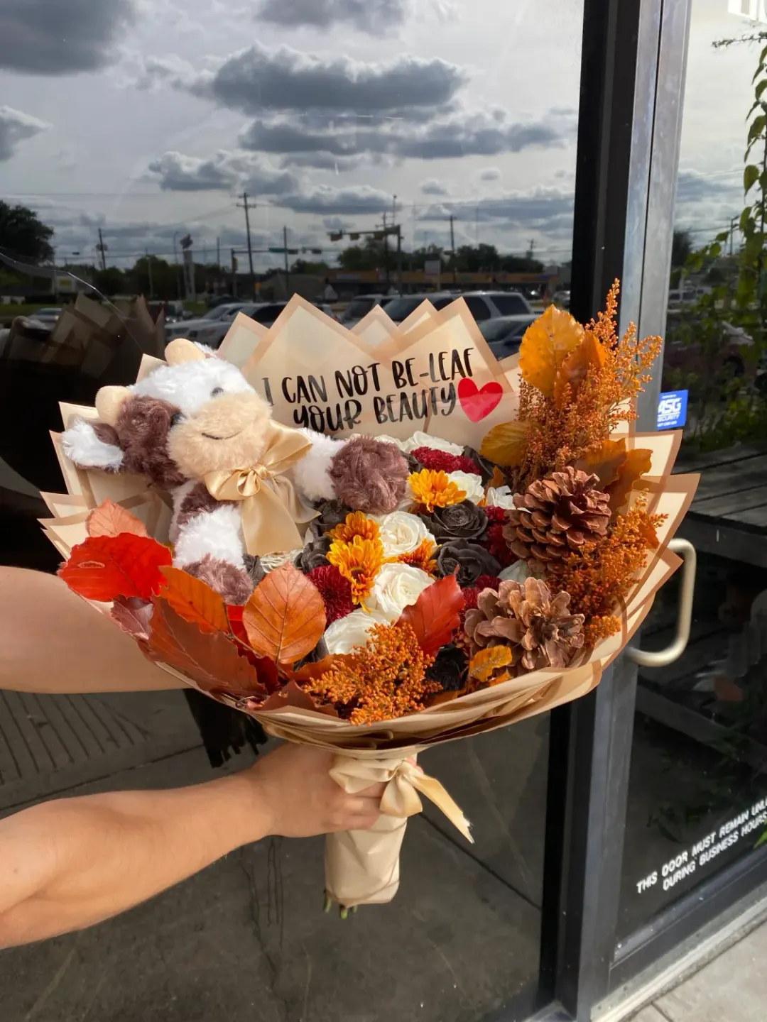 Fall Round Bouquet with a Brown Vaquita