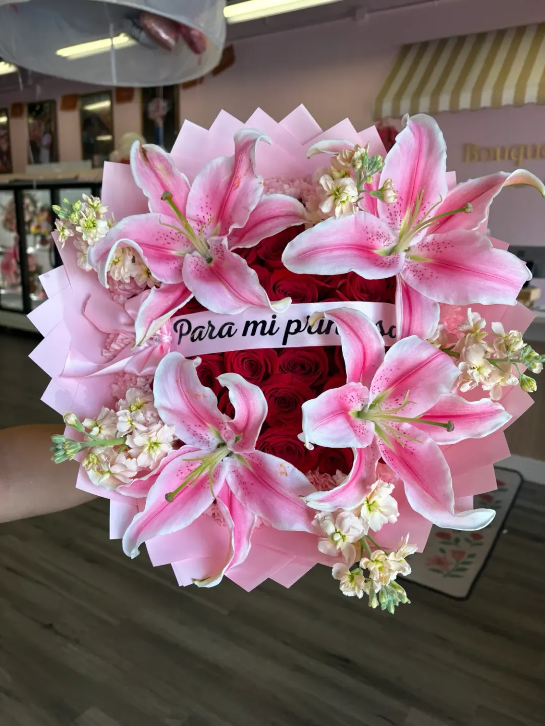 24 Red Roses with a Touch of Lilies