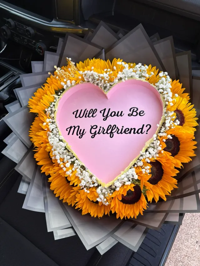 Sunflower Burning Heart that Reveals a Message