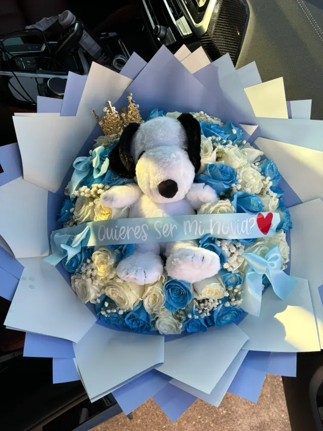 50 Roses Snoopy Bouquet for My Princess