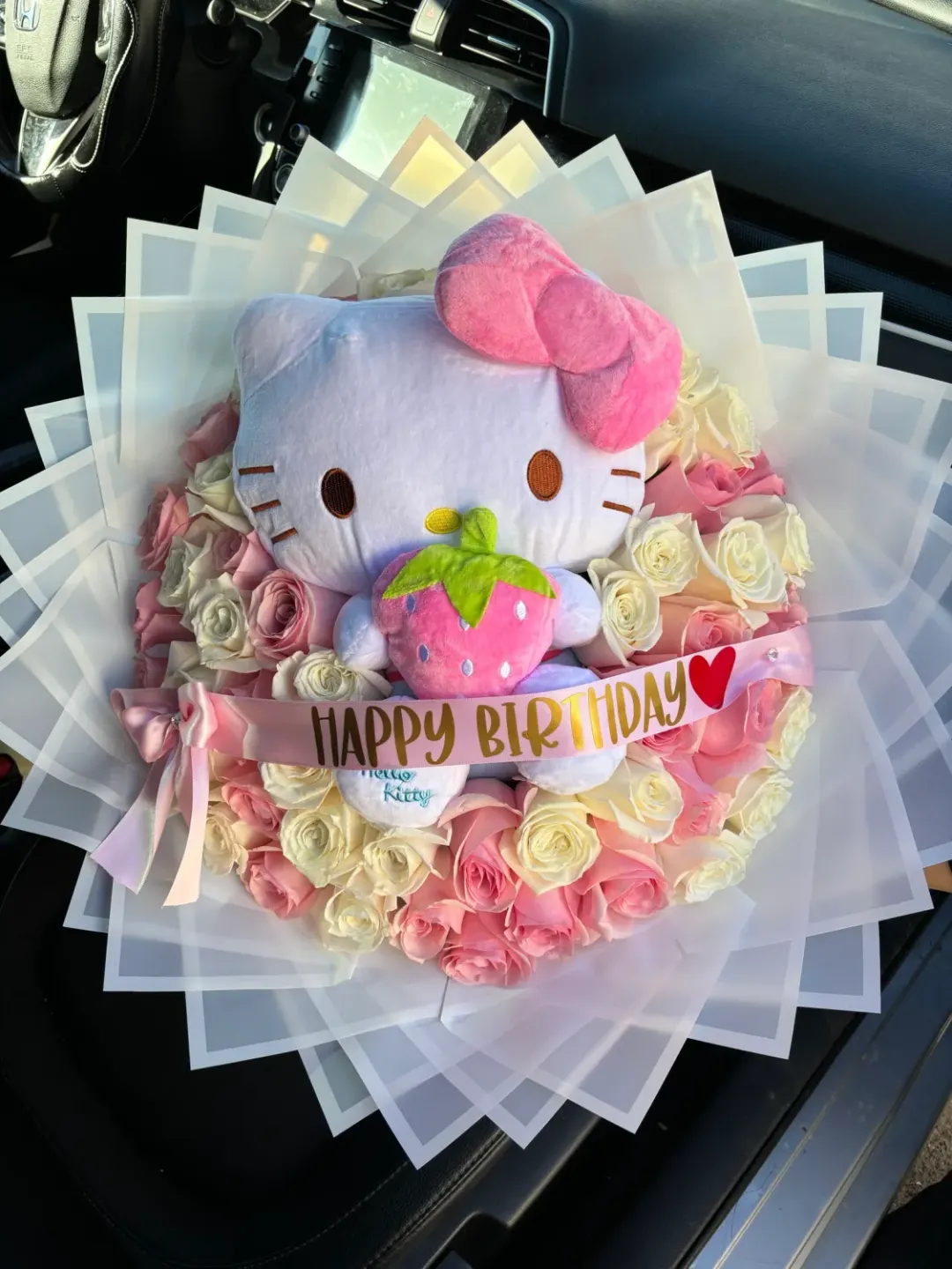 50 Roses with a Hello Kitty in the Middle