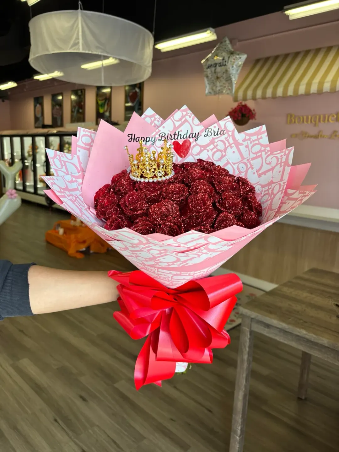 24 Roses with Glitter