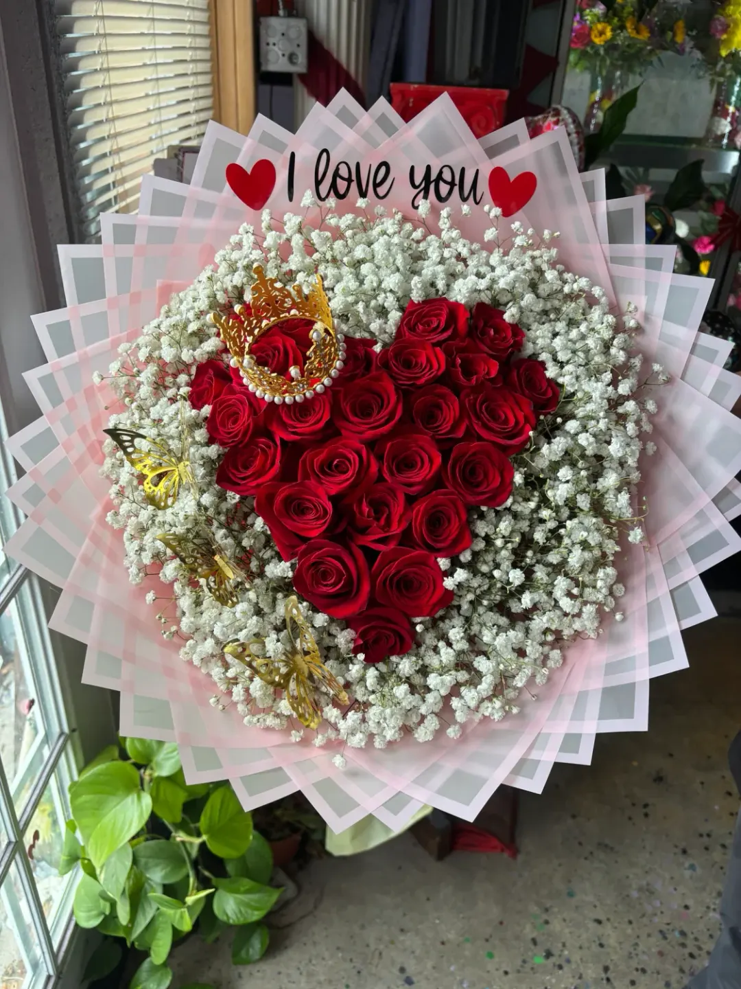 24 Roses Heart Cloudy Love